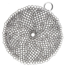 stainless steel mesh chainmail /cast iron cleaner xl 7x7 steel chainmail scrubber/steel chainmail scrubber